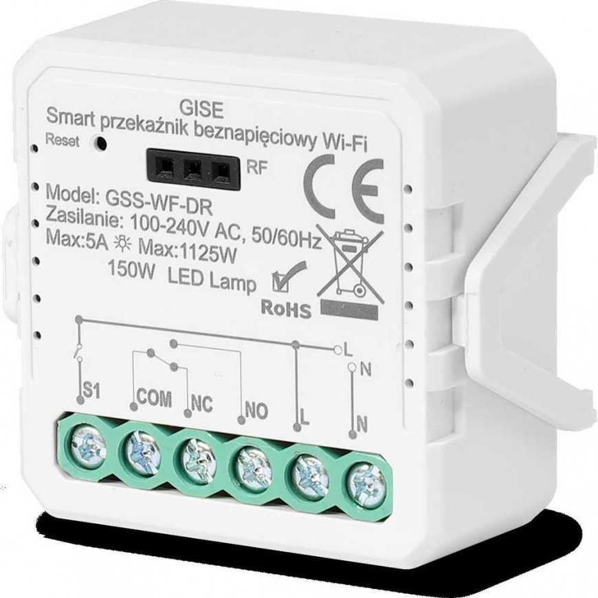 GISE išmanusis vieno potencialo neturintis „WiFi“ relės modulis | Tuya | GSS-WF-DR – 4