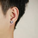 Awesome black steel earrings with crystal Awesome black steel earrings with crystal