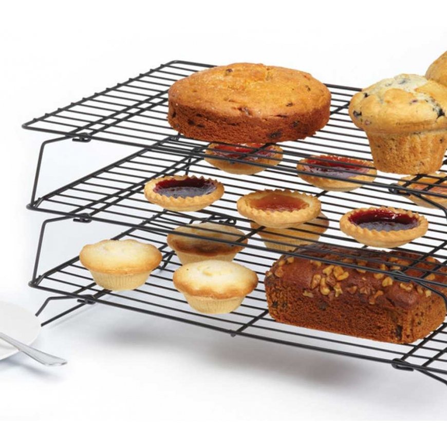 Virtuvės amato 3 pakopų torto aušinimo grotelės „KitchenCraft“ – 3
