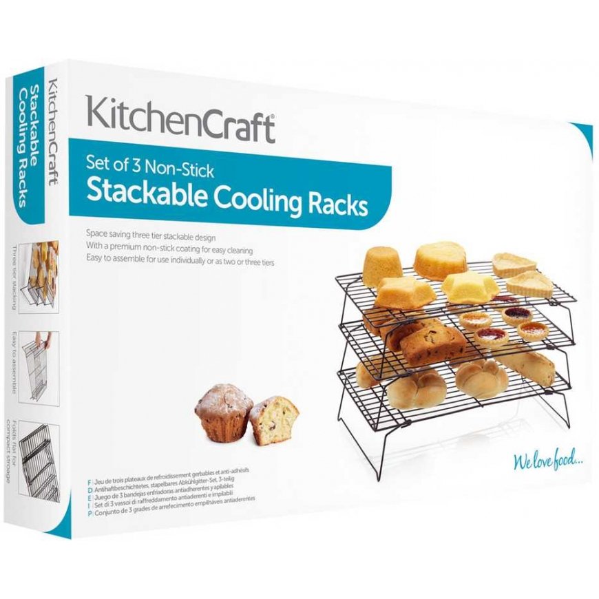 Virtuvės amato 3 pakopų torto aušinimo grotelės „KitchenCraft“ – 5