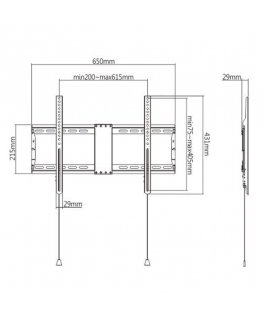 Gembird WM-80F-01 televizora stiprinājums 2,03 m (80") Melns