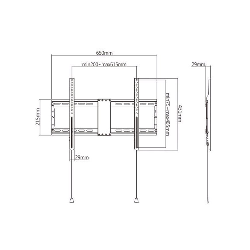 Gembird WM-80F-01 televizora stiprinājums 2,03