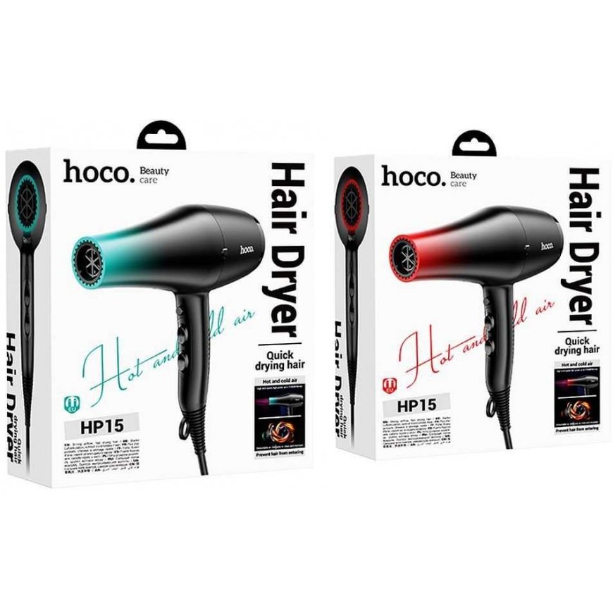 HOCO hair dryer with hot and cold air HP15 gradient red