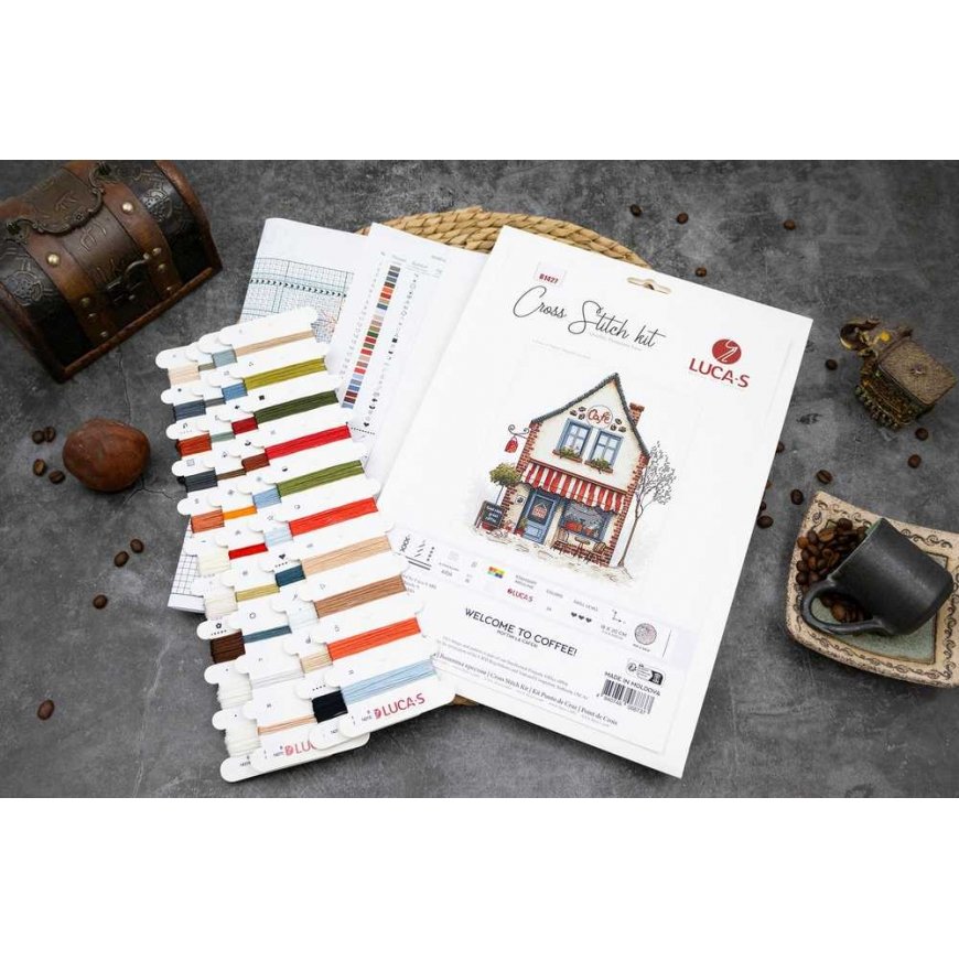 luca S Kryželiu izšūšanas komplekts "Laipni lūdzam kafijā!" 18 x 20 cm SB1427 – 3