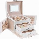 Trolley White jewelry box with mirror Trolley White jewelry box with mirror