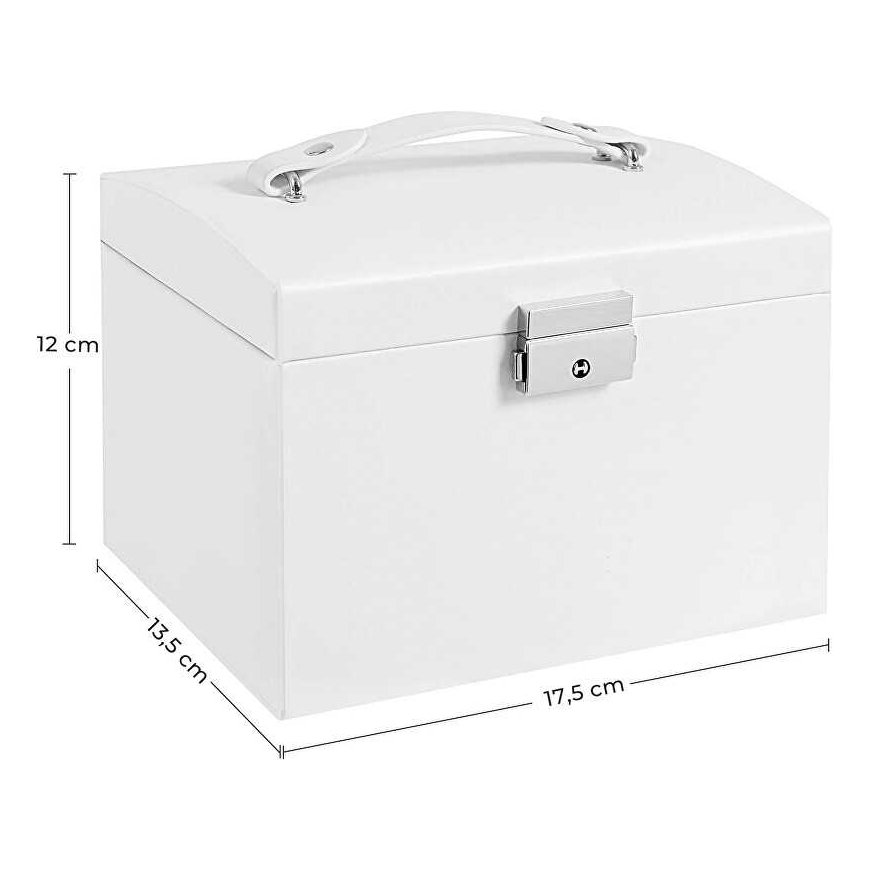 Trolley White jewelry box with mirror – 3