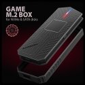 Axagon EEM2-GAM, USB-C 10Gbps - NVMe & SATA SSD GAME M.2 box, bezšroubkový Kõvaketta korpus Must Axagon EEM2-GAM, USB-C 10Gbps - NVMe & SATA SSD GAME M.2 box, bezšroubkový Kõvaketta korpus Must