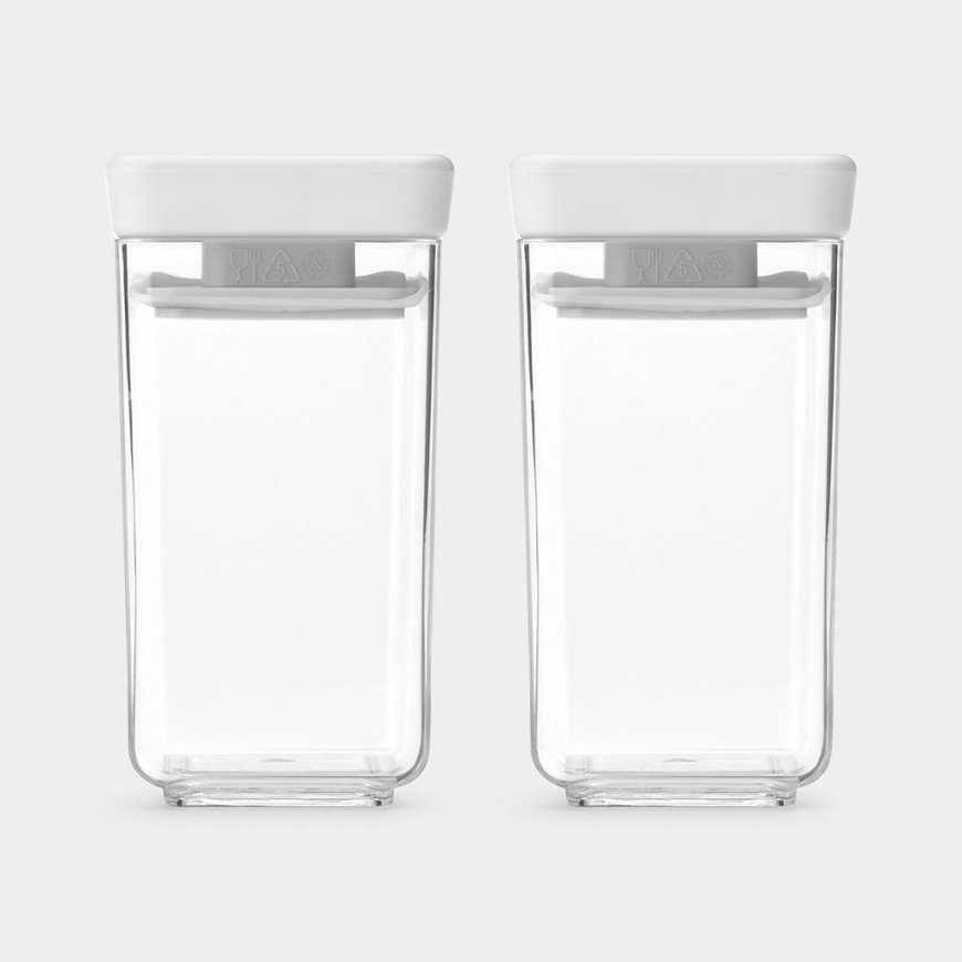 Brabantia Tasty+ Suorakulmainen Kanisteri 0,15 L Vaaleanharmaa, Läpinäkyvä 2 kpl