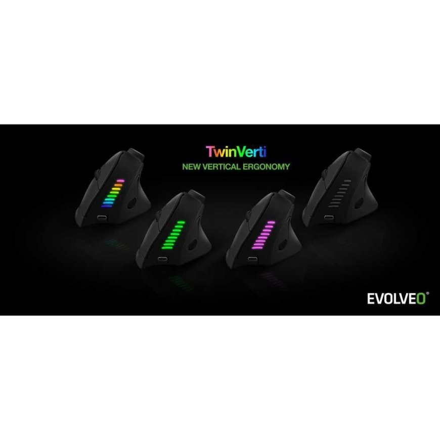 Evolveo Vertical Mouse TwinVerti, Ergonomic Mouse, 2.4GHz, Bluetooth, black – 5