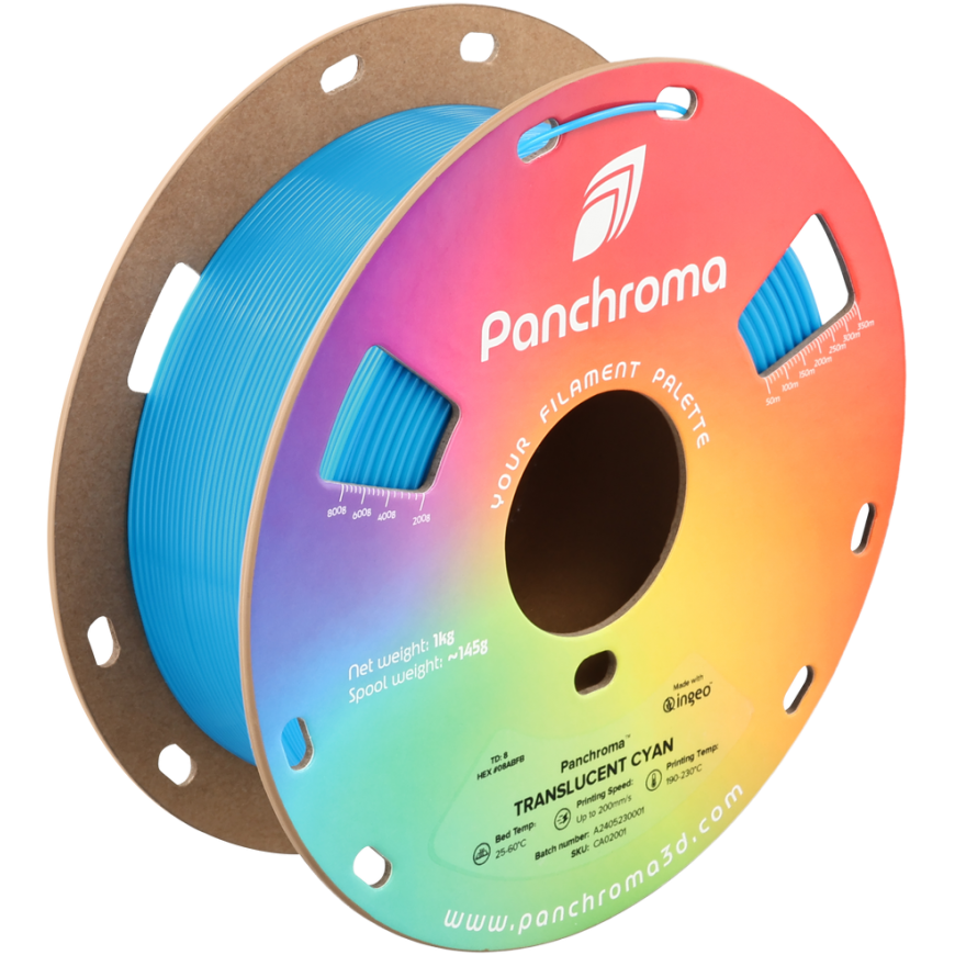 Polymaker Polimaker Panchroma PLA Läpinäkyvä 1.75mm 1kg - Läpinäkyvä Pilkas – 3