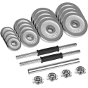 Chromed, adjustable weight cast iron dumbbells in a carrying case with a barbell, set 30 kg REBEL ACTIVE Chromed, adjustable weight cast iron dumbbells in a carrying case with a barbell, set 30 kg REBEL ACTIVE