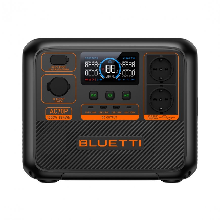 Bluetti AC70P Kaasaskantav elektrijaam Liitiumraudfosfaat (LiFePo4) 1000 W 10,7 kg