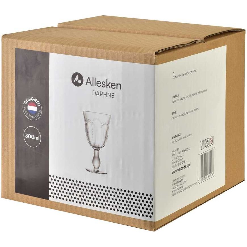 Allesken DAPHNE Komplekts 4 vīna glāzēm 300ml 9,4x8x17cm – 4