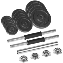 Adjustable weight cast iron dumbbells in a case with a barbell, set of 20 kg REBEL ACTIVE Adjustable weight cast iron dumbbells in a case with a barbell, set of 20 kg REBEL ACTIVE
