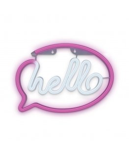 Forever Light Neon LED Light HELLO pink white Bat + USB FLNE15 Koristevalohahmo