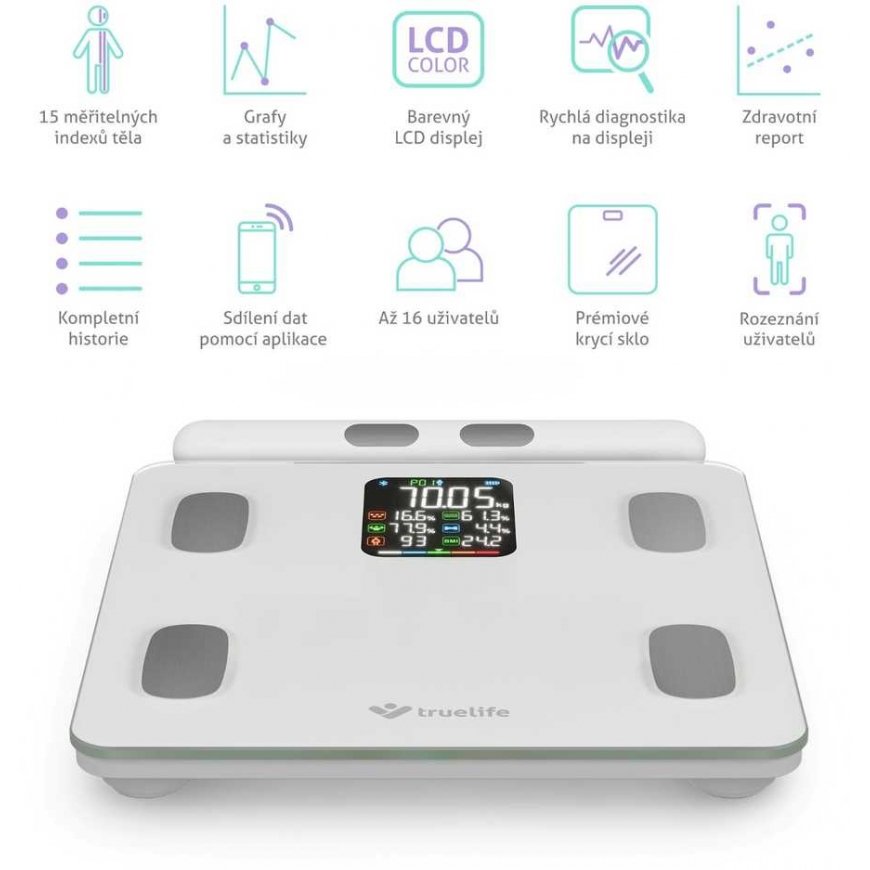 "TrueLife FitScale W8 BT White" - personal diagnostic "Bluetooth" scales – 2