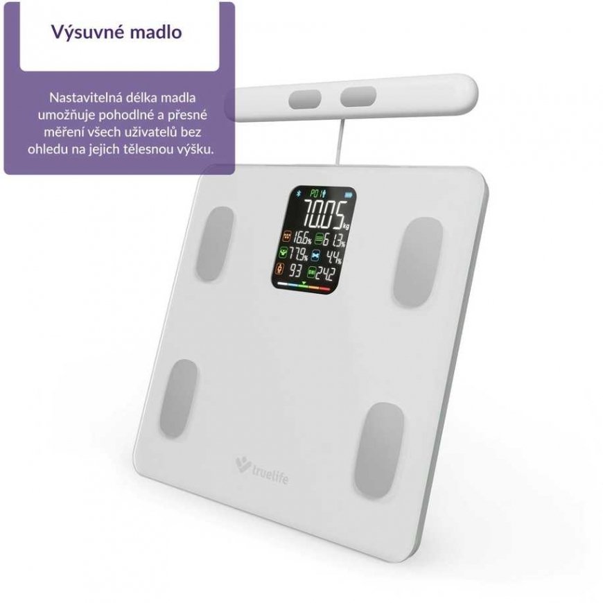 „TrueLife FitScale W8 BT Baltas“ – asmeninės diagnostinės „Bluetooth“ svarstyklės – 4