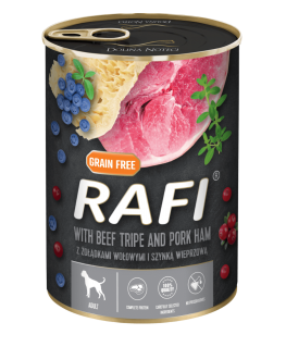 Dolina Noteci Rafi Dog wet food with beef stomachs and ham - 800g