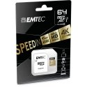 Emtec ECMSDM64GXC10SP mälukaart 64 GB MicroSDXC Klass 10