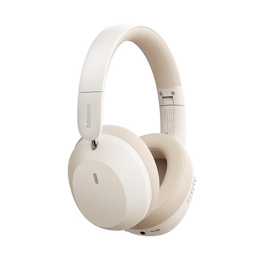 Baseus Bass 35 Max Headphones Wired & Wireless Head-band Music USB Type-C Bluetooth Beige – 4