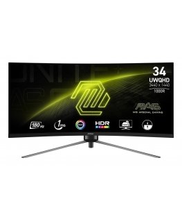 MSI MAG 345CQR PC lamekuvar 86,4 cm (34") 3440 x 1440 pikslit UltraWide Dual Quad HD Must