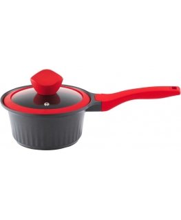 Pot with a lid, coated with 'Qualum Basic Rose' coating, 16 cm, AMBITION
