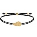 Trolley Wire Bracelet with Angel Wing Black/Gold Trolley Wire Bracelet with Angel Wing Black/Gold