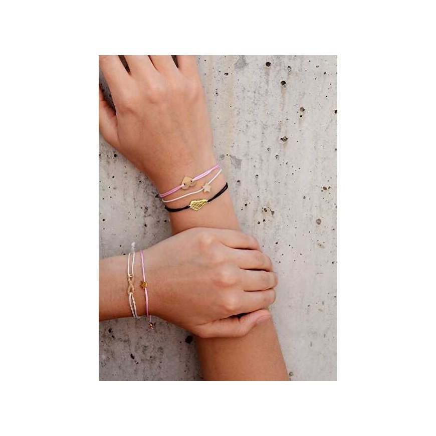 Trolley Wire Bracelet with Angel Wing Black/Gold – 3