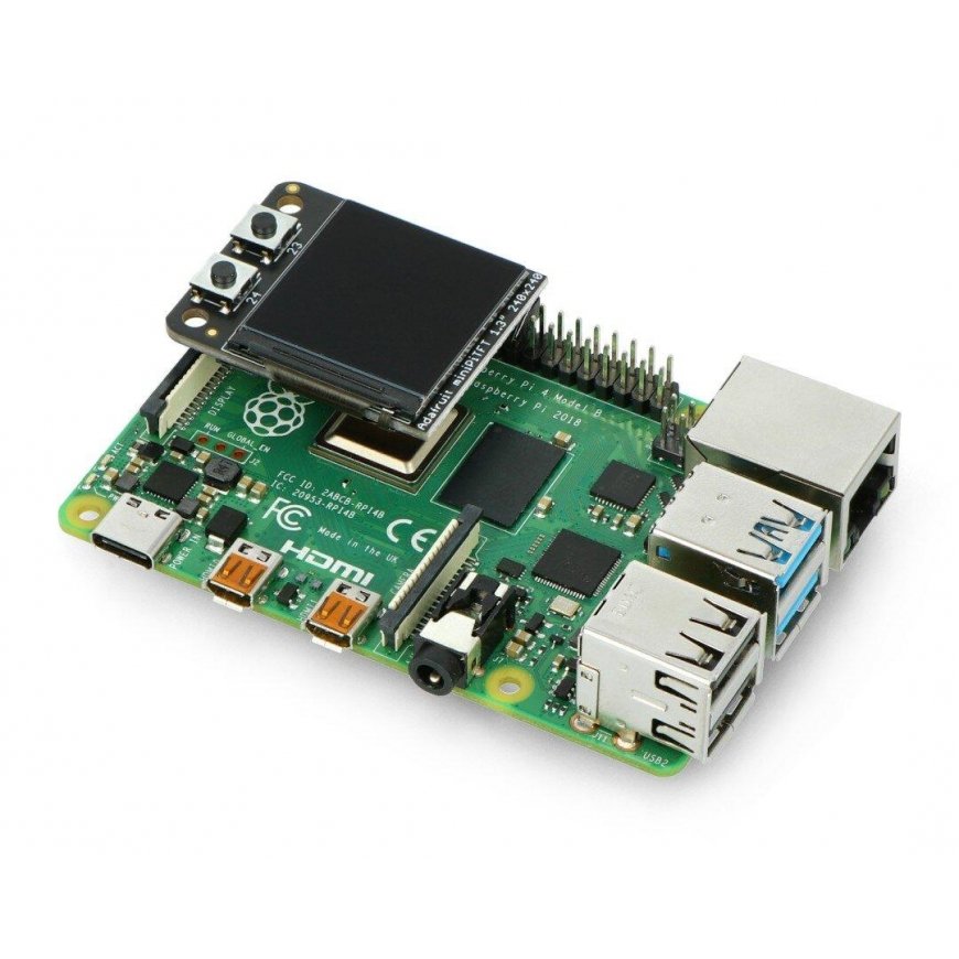 Mini PiTFT 1.3” 240x240 px ekraan, mis on mõeldud Raspberry Pi jaoks, Adafruit 4484 – 4