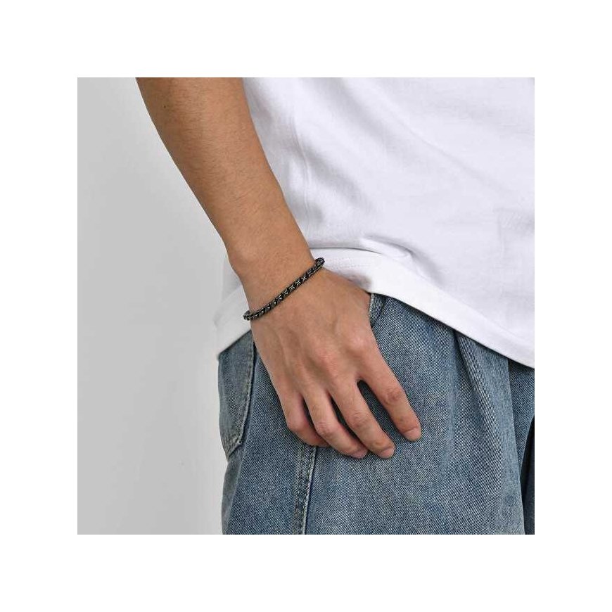 Black steel bracelet for men – 3