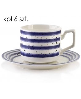 Affek Design JOY 6 krūzīšu ar šķīvīšiem komplekts, zils