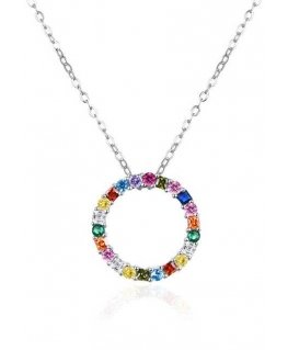 Agato Silver ring with colored zirconias AGT-N032C (chain, pendant)