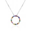 Agato Silver ring with colored zirconias AGT-N032C (chain, pendant) Agato Silver ring with colored zirconias AGT-N032C (chain, pendant)