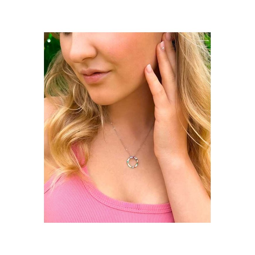 Agato Silver ring with colored zirconias AGT-N032C (chain, pendant) – 2