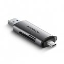 Axagon CRE-SAC kortinlukija USB 3.0 Type-A/Type-C Harmaa Axagon CRE-SAC kortinlukija USB 3.0 Type-A/Type-C Harmaa