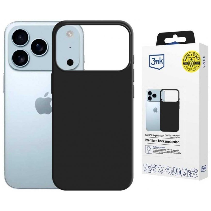 Dėklas 3MK Hardy MagSilicone do Apple iPhone 17 Pro grafito – 3