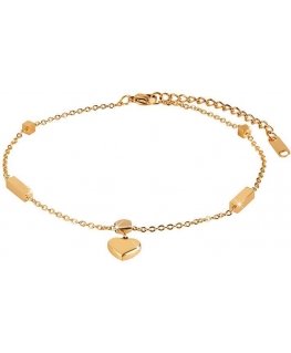 Golden chain bracelet with a heart