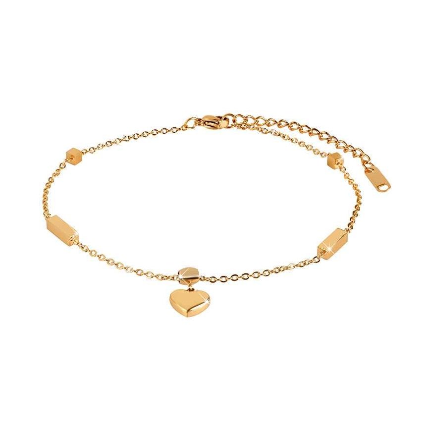 Golden chain bracelet with a heart
