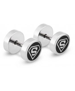 Trendy steel earrings Superman KS-136