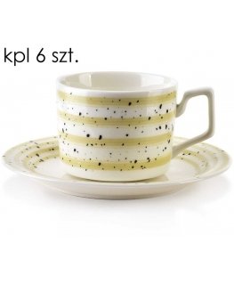 Affek Design JOY 6 cup set with saucers in sand color