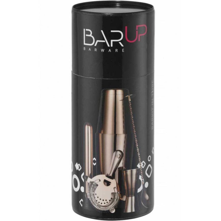 Bar Up Barmeno set in a tube, shaker, mixer, strainer, shaker, spoon - copper – 2