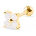 Subtle gold-plated earrings with white crystals Subtle gold-plated earrings with white crystals