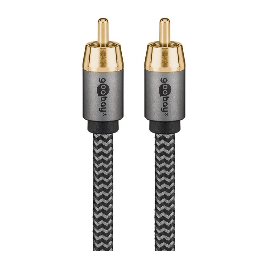 Goobay 65296 audiokaapeli 5 m RCA Hopea, musta – 3