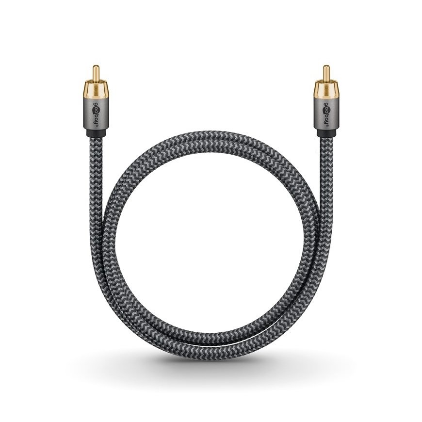 Goobay 65296 audio kabelis 5 m RCA Sudrabs, Melns – 5