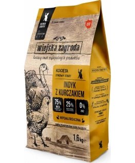 Village Farm Sausage cat food with turkey and chicken for kittens 1.6kg