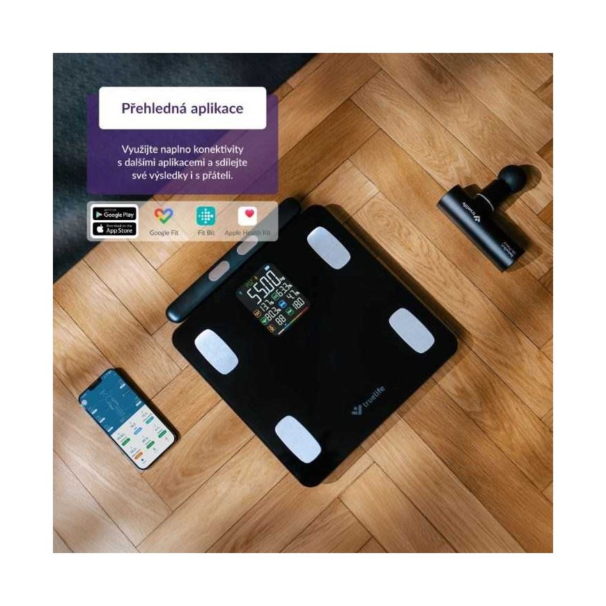 "TrueLife FitScale W8 BT Black" - personal diagnostic "Bluetooth" scales – 3