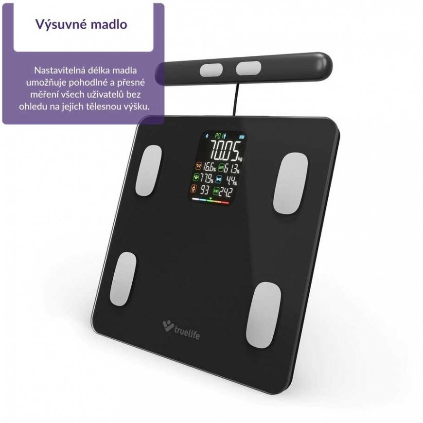 "TrueLife FitScale W8 BT Black" - personal diagnostic "Bluetooth" scales – 4