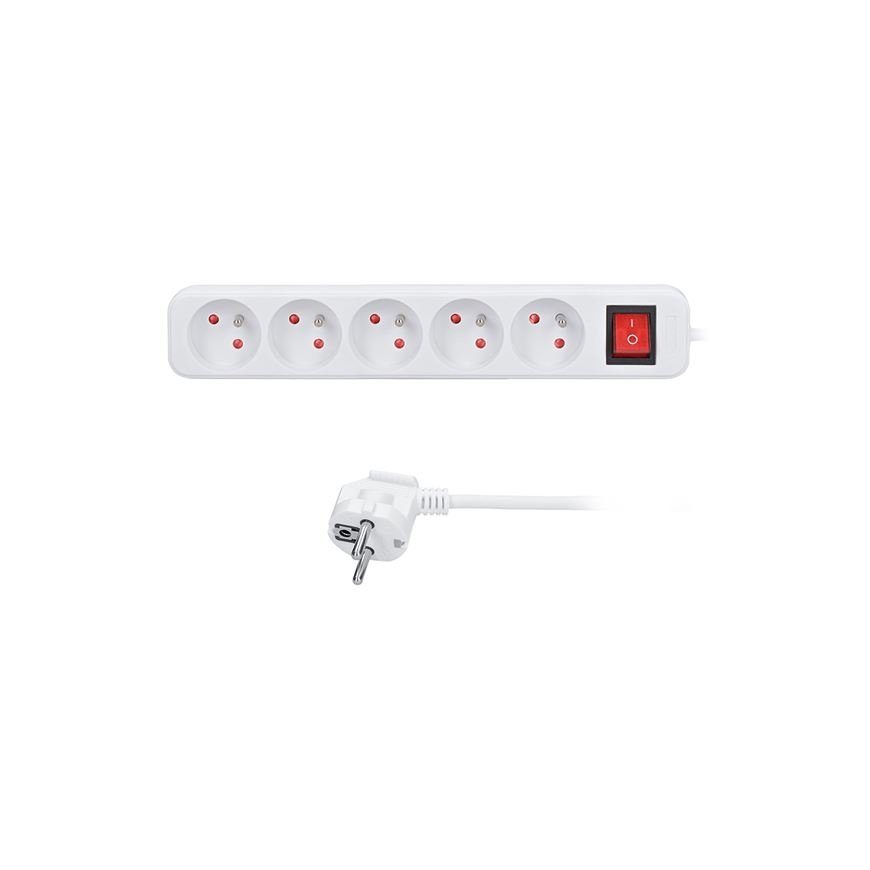 Solight PP51 power extension 2 m 5 AC outlet(s) Indoor White