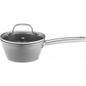 Pot with lid with Qualum Basic Bubble coating 16 cm AMBITION