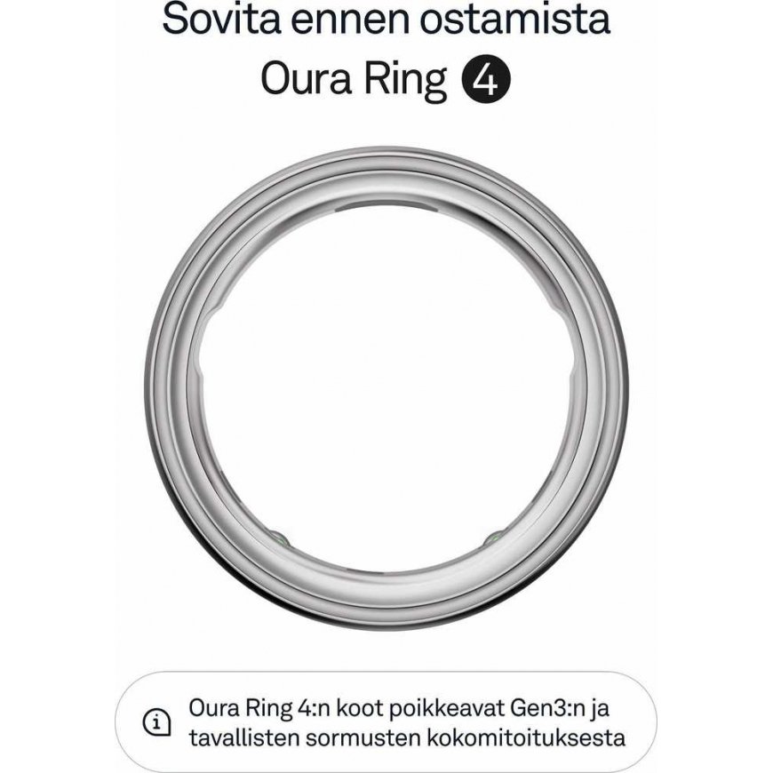 Oura Ring 4 išmanusis žiedas, sidabrinis, dydis 9 – 3